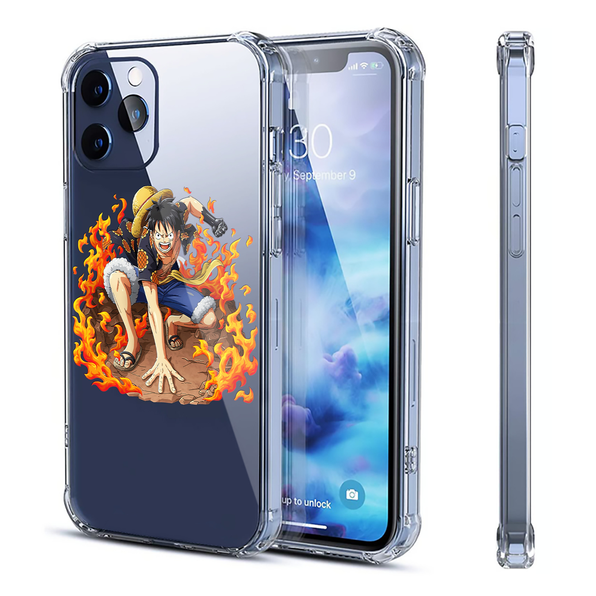 （画像用） ワンピース モンキー・D・ルフィ ONE PIECE Monkey D. Luffy 【iPhone 12シリーズ対応】透明スマホケース（クリアソフトケース）